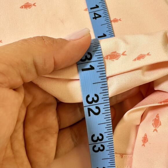 FootJoy School of Fish Print Lisle Self Collar Polo Shirt Pink Men XL - Picture 7 of 7